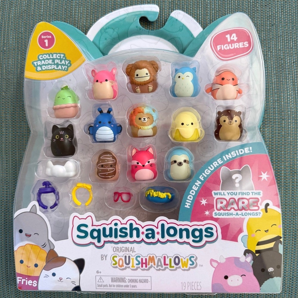 Retired SquishAlongs Series 1 14 Mini Figures 19 Pcs Jazwares Original NIB